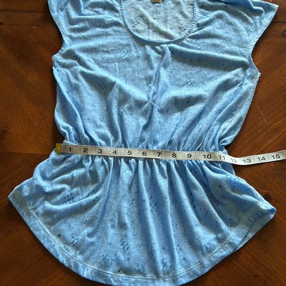 Mossimo Supply Co Size XS Blue Print Knit Top Blouse Y2K Vibe - Picture 7 of 9